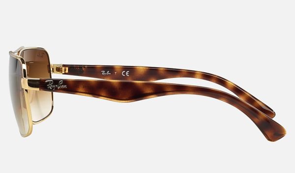 Square Sunglasses Ray-Ban Metal Frame Sunglasses Gradient Brown Sunglasses RB3483