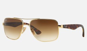 Square Sunglasses Ray-Ban Metal Frame Sunglasses Gradient Brown Sunglasses RB3483
