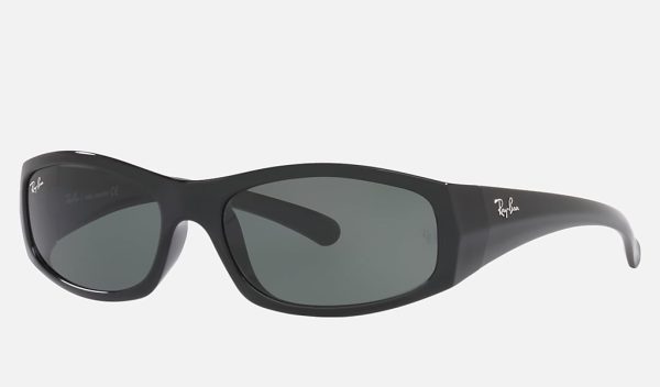 Rectangle Sunglasses Black Nylon Frame Sunglasses Ray Ban G15 Polarized RB4093 – Black,CrystalGreen
