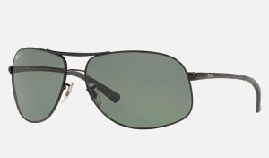 Ray Ban Aviator Sale Metal Aviator Sunglasses Ray Ban Green Classic G 15 RB3387 – PolishedBlack,Green