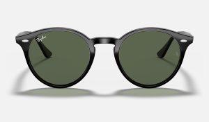 Ray Ban Propionate Phantos Round Sunglasses Classic Sunglasses Womens RB2180 – PolishedBlack,DarkGreen