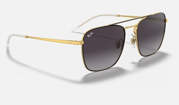 Ray-Ban Square Sunglasses Ray Ban Round Metal Gold Gradient Blue Sunglasses RB3588