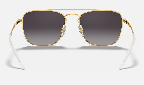 Ray-Ban Square Sunglasses Ray Ban Round Metal Gold Gradient Blue Sunglasses RB3588