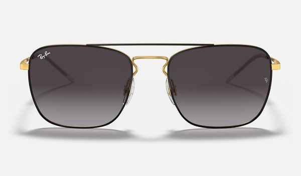 Ray-Ban Square Sunglasses Ray Ban Round Metal Gold Gradient Blue Sunglasses RB3588