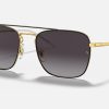 Ray-Ban Square Sunglasses Ray Ban Round Metal Gold Gradient Blue Sunglasses RB3588