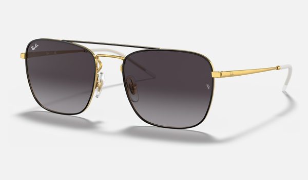 Ray-Ban Square Sunglasses Ray Ban Round Metal Gold Gradient Blue Sunglasses RB3588