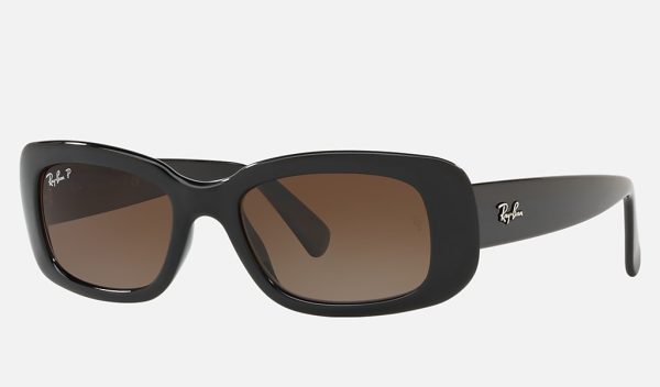 Ray Ban Gradient Sunglasses Rectangle Sunglasses Black Nylon Sunglasses Brown Gradient RB4122