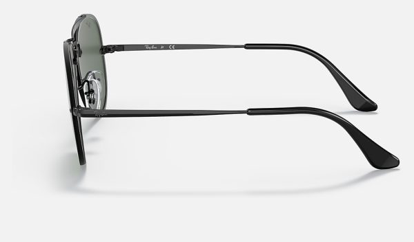 Ray-Ban Classic Aviator Sunglasses Kids Sunglasses Polished Black Green