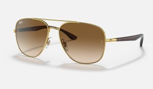 Ray-Ban Metal Sunglasses Mens Square Sunglasses Double Gradient Sunglasses RB3683