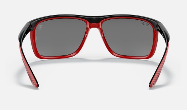 Black Rectangle Sunglasses Nylon Frame Sunglasses Silver Mirror Sunglasses Ray Ban RB4363M Ray Ban Double Bridge