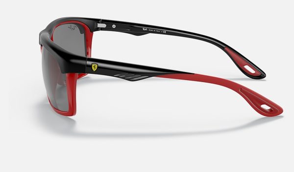 Black Rectangle Sunglasses Nylon Frame Sunglasses Silver Mirror Sunglasses Ray Ban RB4363M Ray Ban Double Bridge