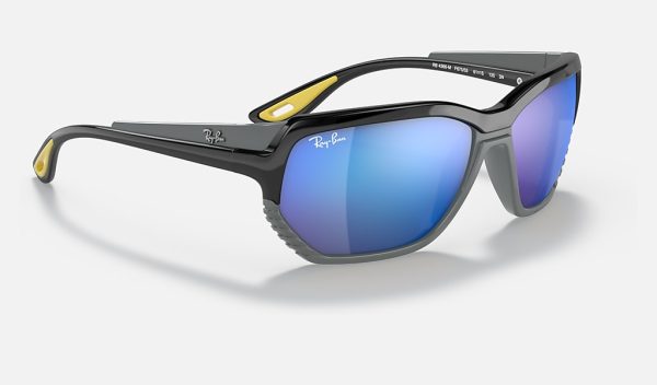 Ray Ban Blue Mirror Sunglasses Womens Square Sunglasses Black Square Sunglasses Nylon Frame Sunglasses RB4366M