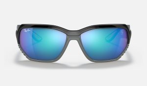 Ray Ban Blue Mirror Sunglasses Womens Square Sunglasses Black Square Sunglasses Nylon Frame Sunglasses RB4366M