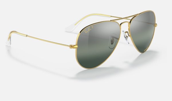 Ray Ban Best Sunglasses Aviator Gradient Sunglasses Double Bridge Chromance RB3025 9196G3