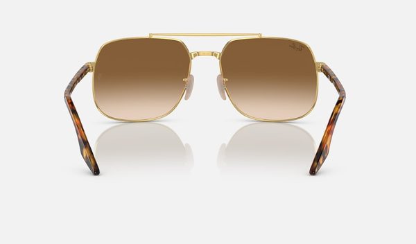 Ray Ban Round Metal Gold Square Sunglasses Ray-Ban Gradient Brown Sunglasses RB3699