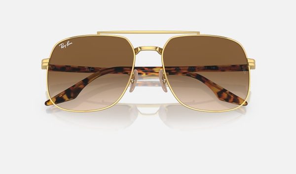 Ray Ban Round Metal Gold Square Sunglasses Ray-Ban Gradient Brown Sunglasses RB3699