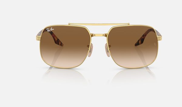 Ray Ban Round Metal Gold Square Sunglasses Ray-Ban Gradient Brown Sunglasses RB3699