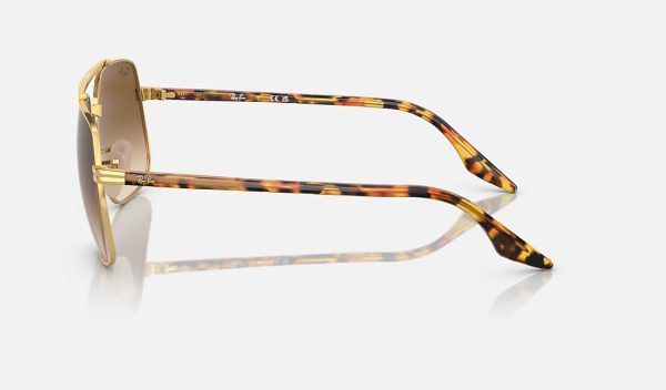 Ray Ban Round Metal Gold Square Sunglasses Ray-Ban Gradient Brown Sunglasses RB3699
