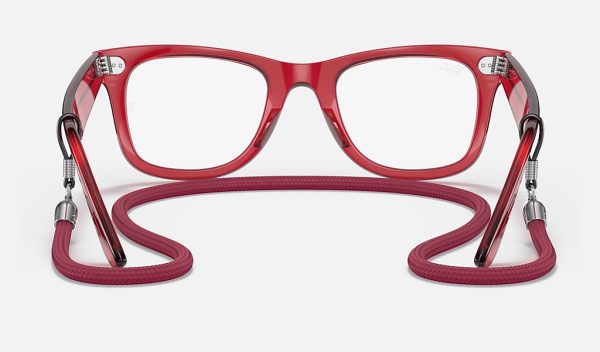 Ray-Ban Wayfarer Style Sunglasses Red Transparent Sunglasses Ray Ban Cord RB2140
