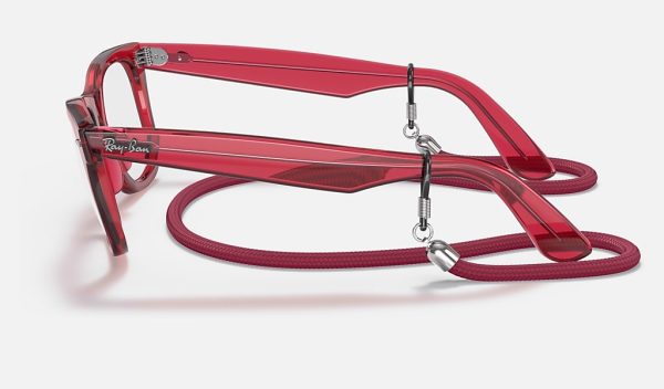 Ray-Ban Wayfarer Style Sunglasses Red Transparent Sunglasses Ray Ban Cord RB2140