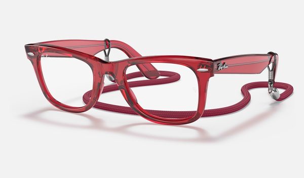 Ray-Ban Wayfarer Style Sunglasses Red Transparent Sunglasses Ray Ban Cord RB2140