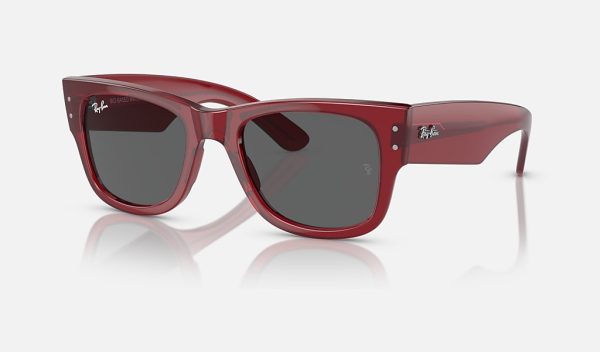 Ray-Ban wayfarer brown sunglasses wayfarer oversized sunglasses Red Ray Ban Wayfarer RB0840S – PolishedTransparentRed,DarkGrey
