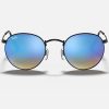 Ray Ban Round Sunglasses Black Ray Ban Blue Mirror Sunglasses ROUND FLASH LENSES GRADIENT