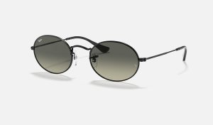 Ray Ban Oval Sunglasses Oval Sunglasses Black Metal Sunglasses Mens Gradient Gray Sunglasses RB3547N OVAL FLAT LENSES
