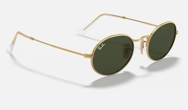 Ray Ban Round Sunglasses Gold Oval Black Sunglasses Mens Metal Sunglasses Ray Ban G15 Polarized Lens OVAL