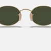 Ray Ban Round Sunglasses Gold Oval Black Sunglasses Mens Metal Sunglasses Ray Ban G15 Polarized Lens OVAL