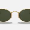 Ray Ban Round Sunglasses Gold Oval Black Sunglasses Mens Metal Sunglasses Ray Ban G15 Polarized Lens OVAL