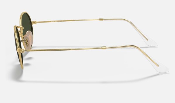 Ray Ban Round Sunglasses Gold Oval Black Sunglasses Mens Metal Sunglasses Ray Ban G15 Polarized Lens OVAL