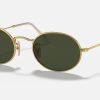 Ray Ban Round Sunglasses Gold Oval Black Sunglasses Mens Metal Sunglasses Ray Ban G15 Polarized Lens OVAL