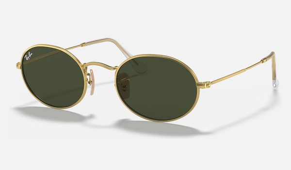 Ray Ban Round Sunglasses Gold Oval Black Sunglasses Mens Metal Sunglasses Ray Ban G15 Polarized Lens OVAL