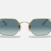 Ray Ban Round Sunglasses Gold Irregular Frame Sunglasses Metal Sunglasses Womens Gradient Prescription Sunglasses RB3556N Octagonal Classic Ray Ban