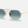 Ray Ban Round Sunglasses Gold Irregular Frame Sunglasses Metal Sunglasses Womens Gradient Prescription Sunglasses RB3556N Octagonal Classic Ray Ban